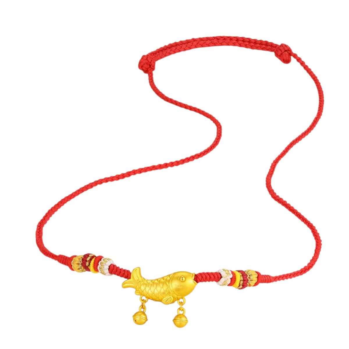 24k 999 Gold Koi Fish Pendant Cord Necklace Baby Shower Gift