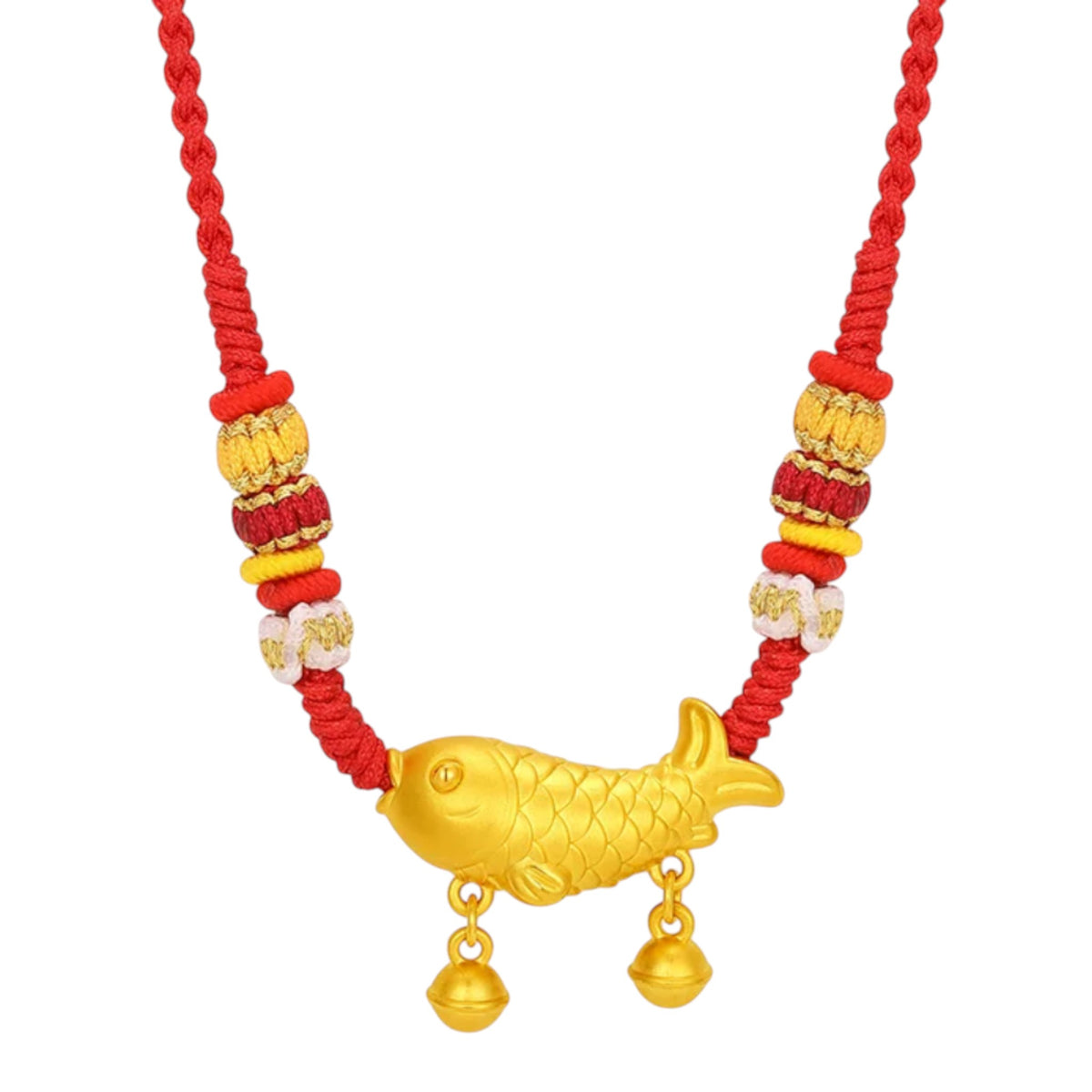 24k 999 Gold Koi Fish Pendant Cord Necklace Baby Shower Gift