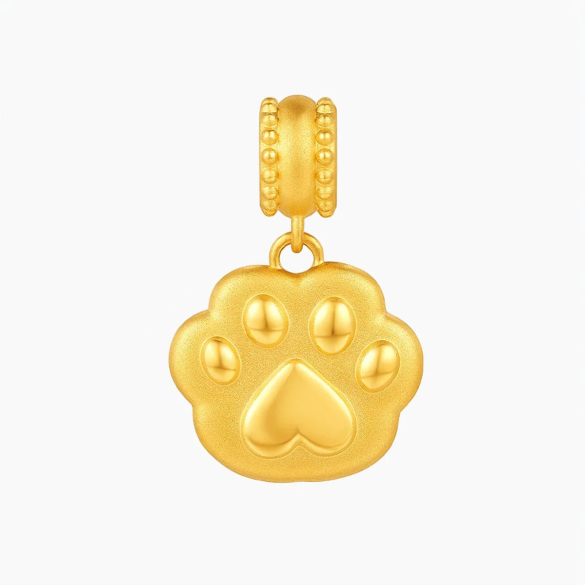 24k 999 Gold D.I.Y Cat Dog Paw Cute Charm Spacer