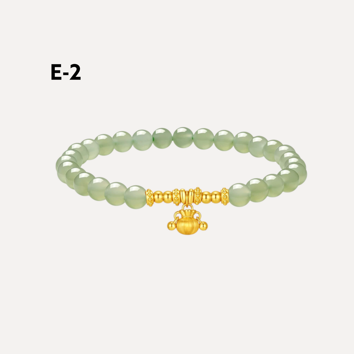 24k Gold Gourd Beads Lock Charm Jade Bracelet D.I.Y Making Kit