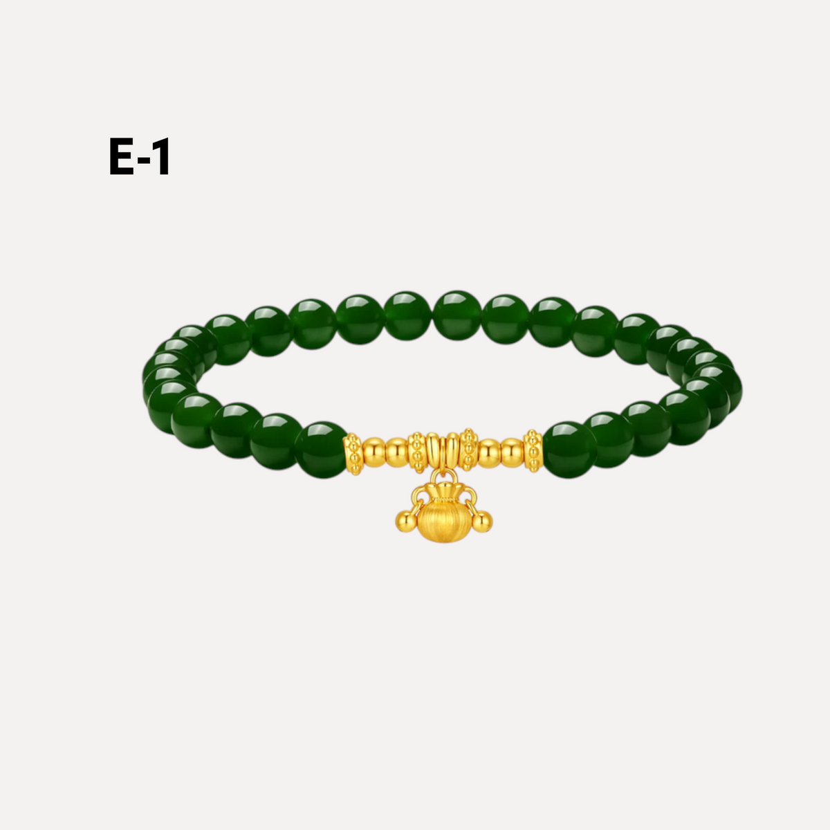 24k Gold Gourd Beads Lock Charm Jade Bracelet D.I.Y Making Kit