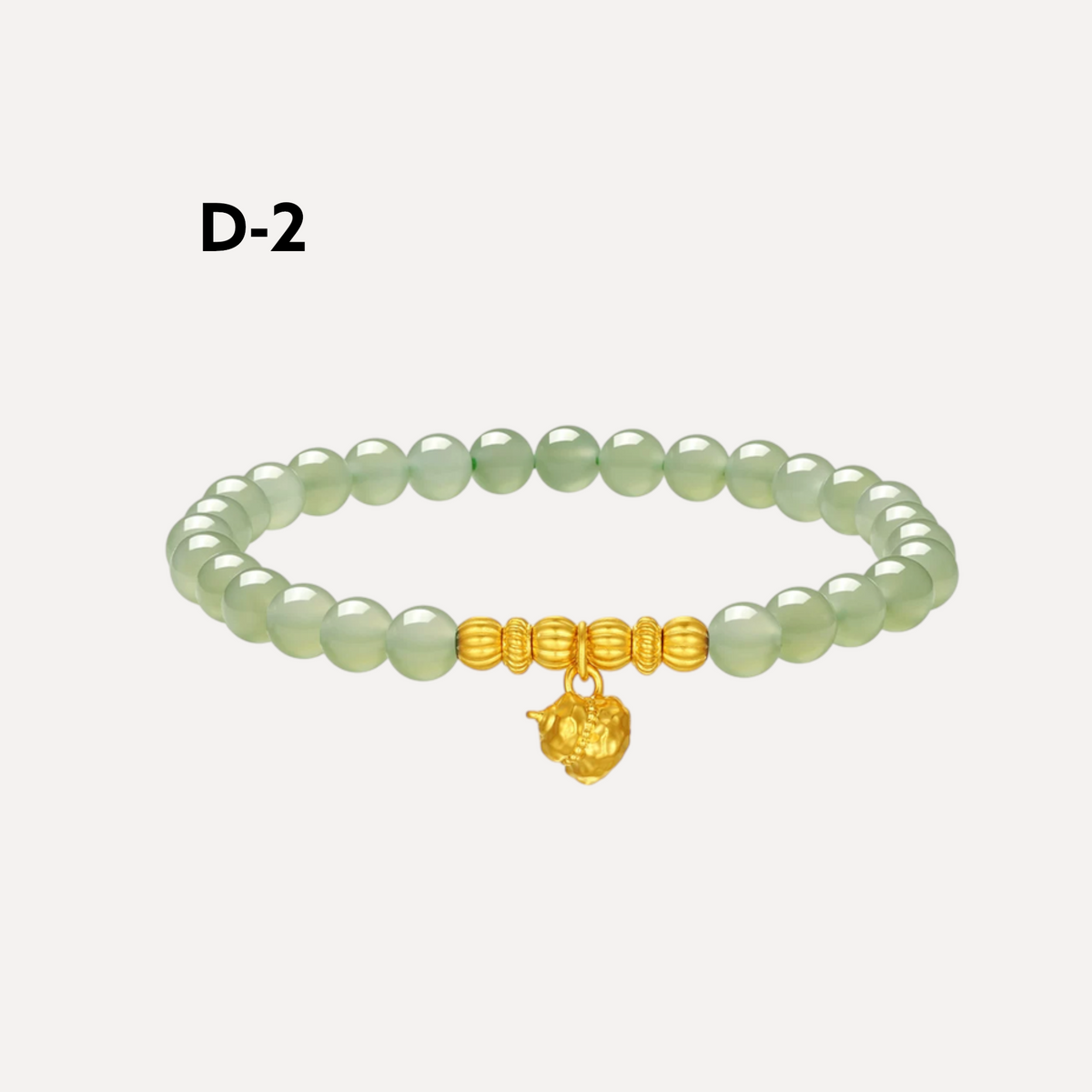 24k Gold Gourd Beads Lock Charm Jade Bracelet D.I.Y Making Kit