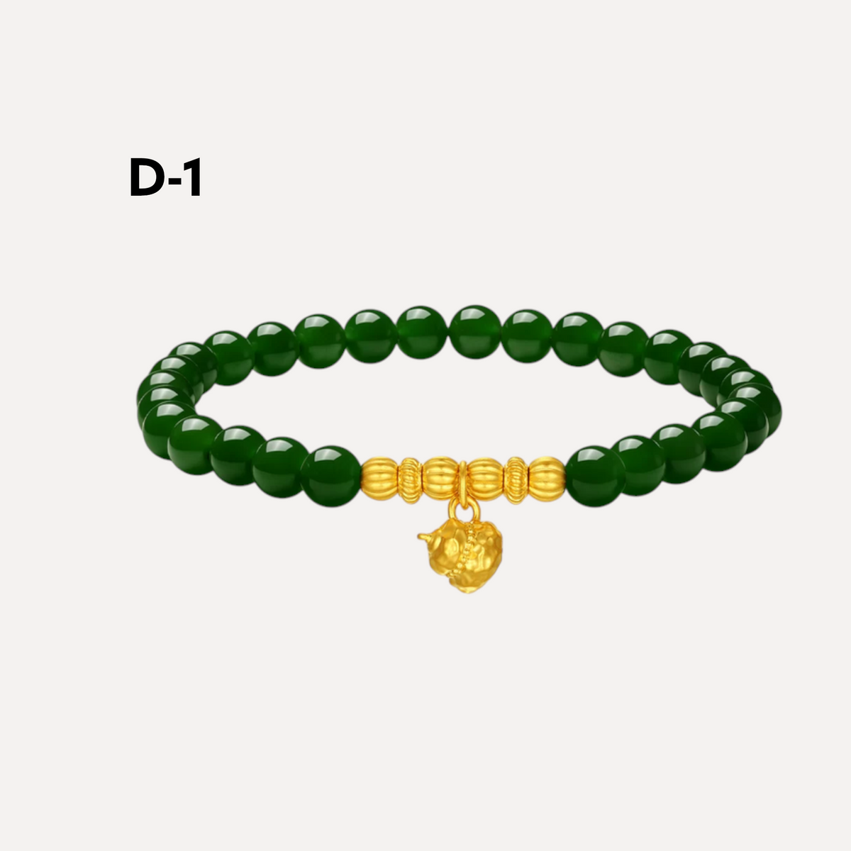 24k Gold Gourd Beads Lock Charm Jade Bracelet D.I.Y Making Kit