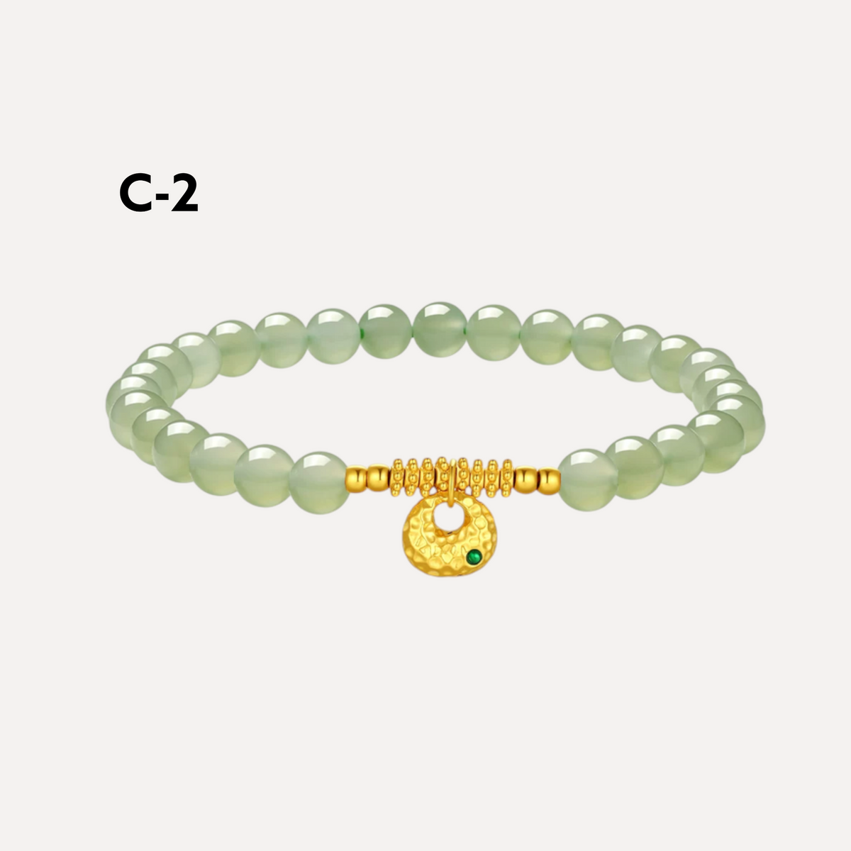 24k Gold Gourd Beads Lock Charm Jade Bracelet D.I.Y Making Kit