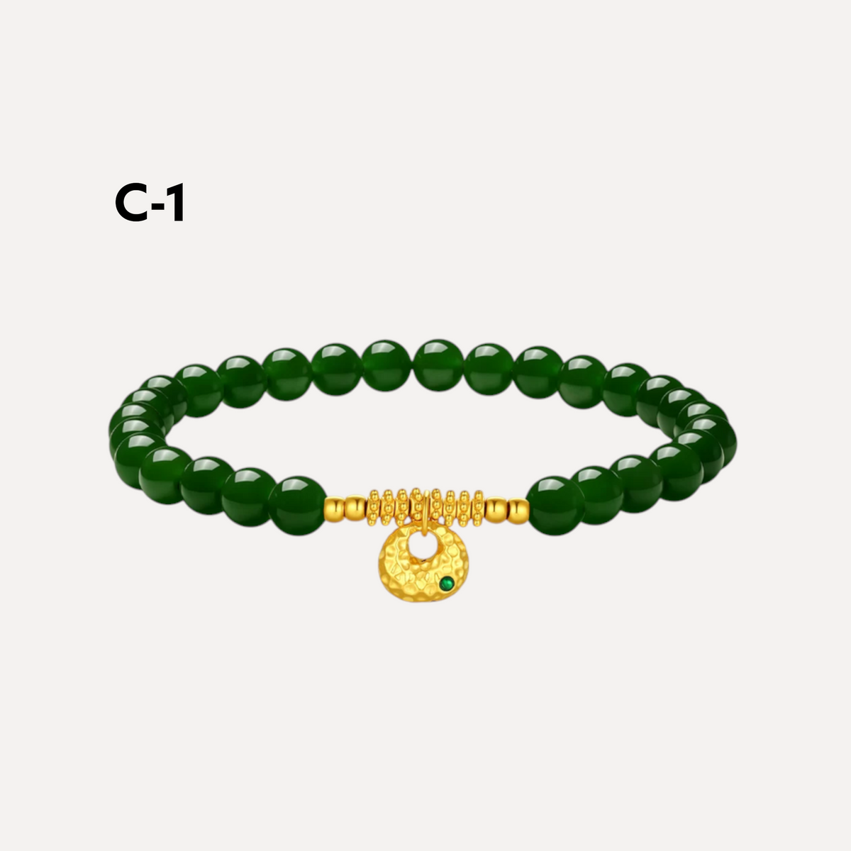 24k Gold Gourd Beads Lock Charm Jade Bracelet D.I.Y Making Kit
