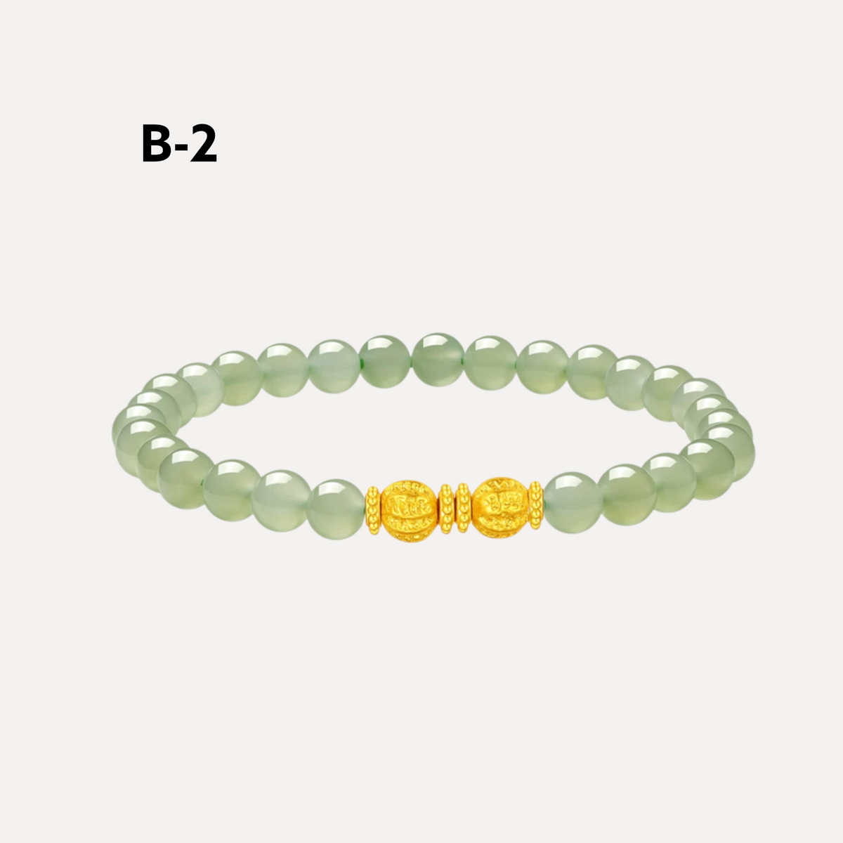 24k Gold Gourd Beads Lock Charm Jade Bracelet D.I.Y Making Kit