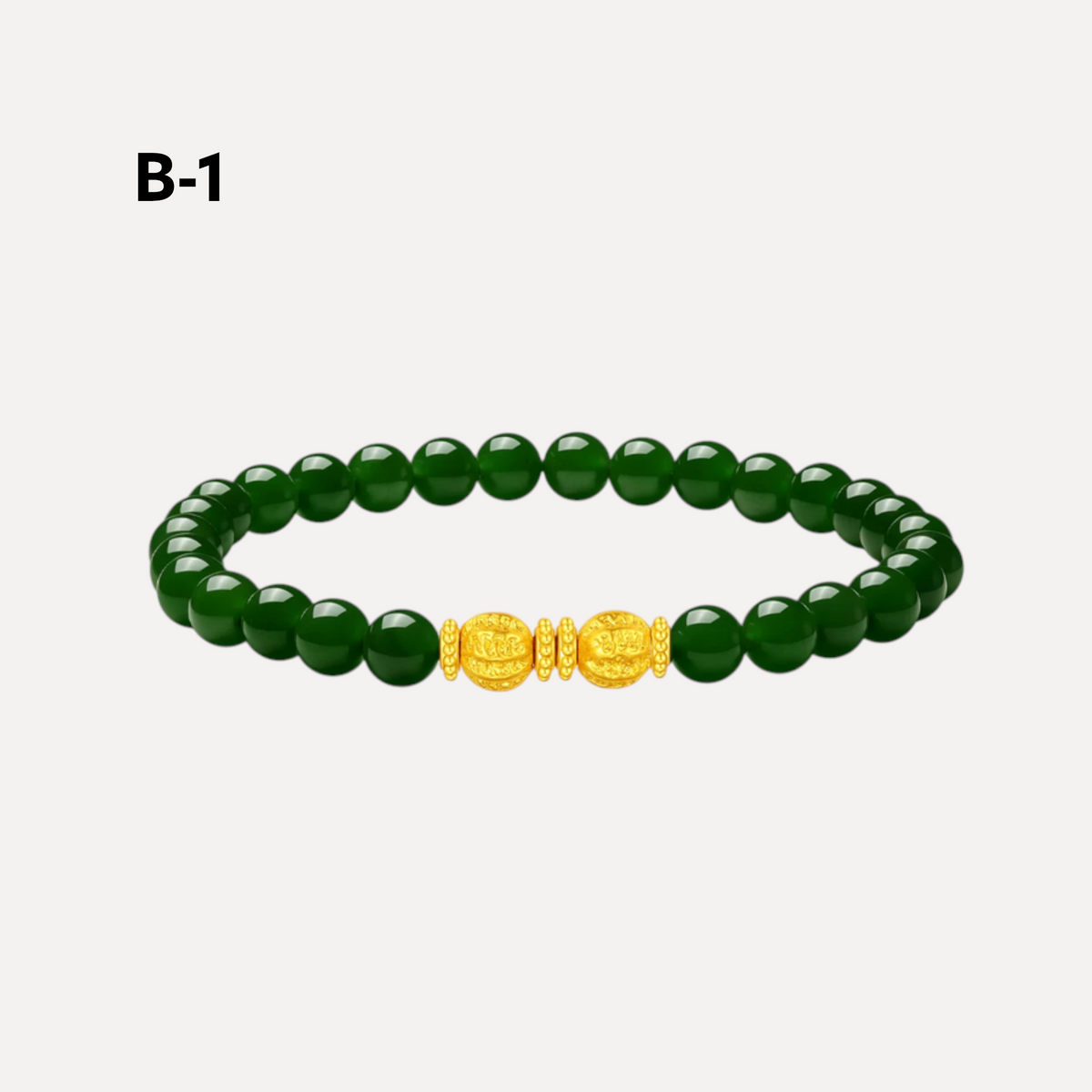 24k Gold Gourd Beads Lock Charm Jade Bracelet D.I.Y Making Kit