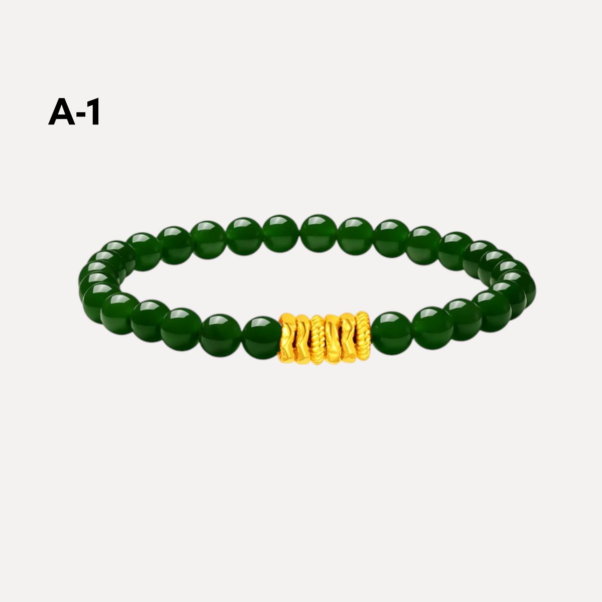 24k Gold Gourd Beads Lock Charm Jade Bracelet D.I.Y Making Kit