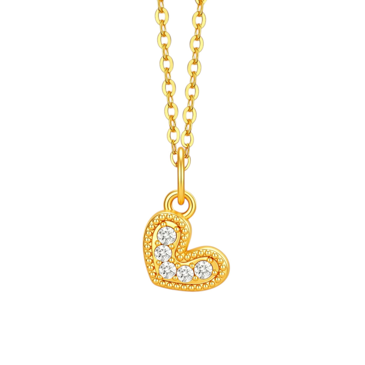 24k 999 Gold Diamond Crown Heart Key Butterfly Charm