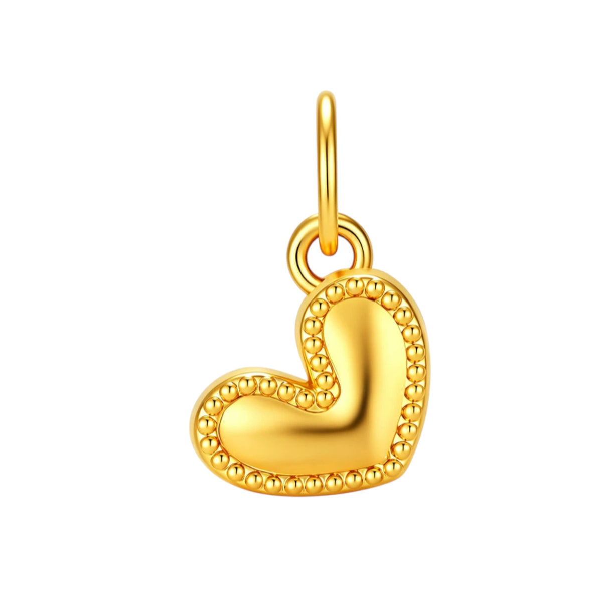 24k 999 Gold Diamond Crown Heart Key Butterfly Charm