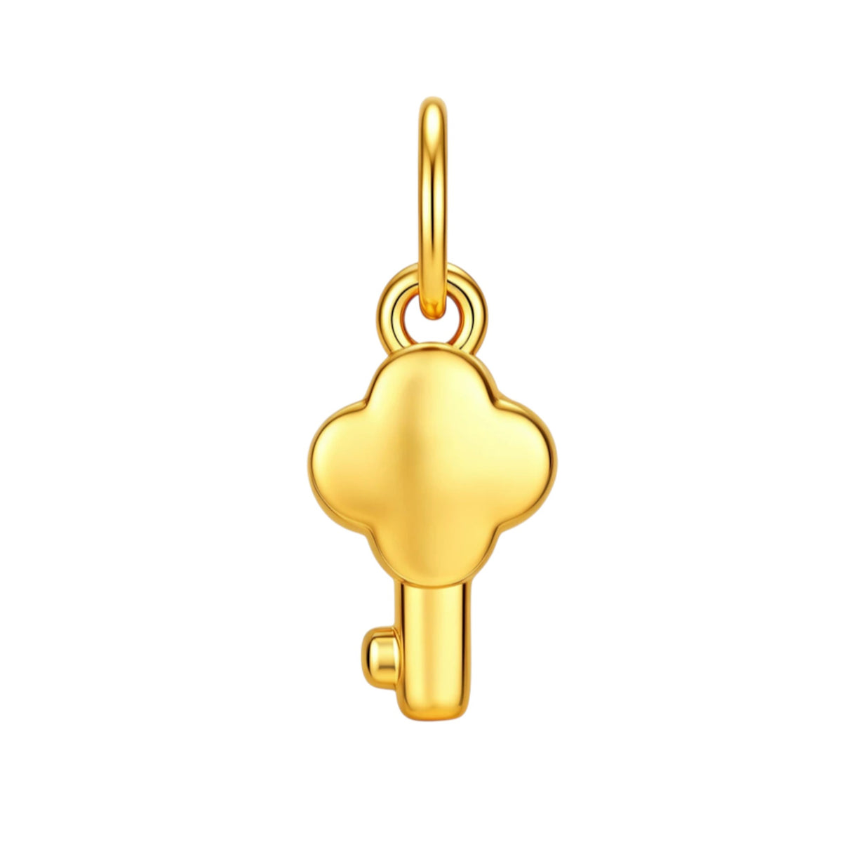 24k 999 Gold Diamond Crown Heart Key Butterfly Charm