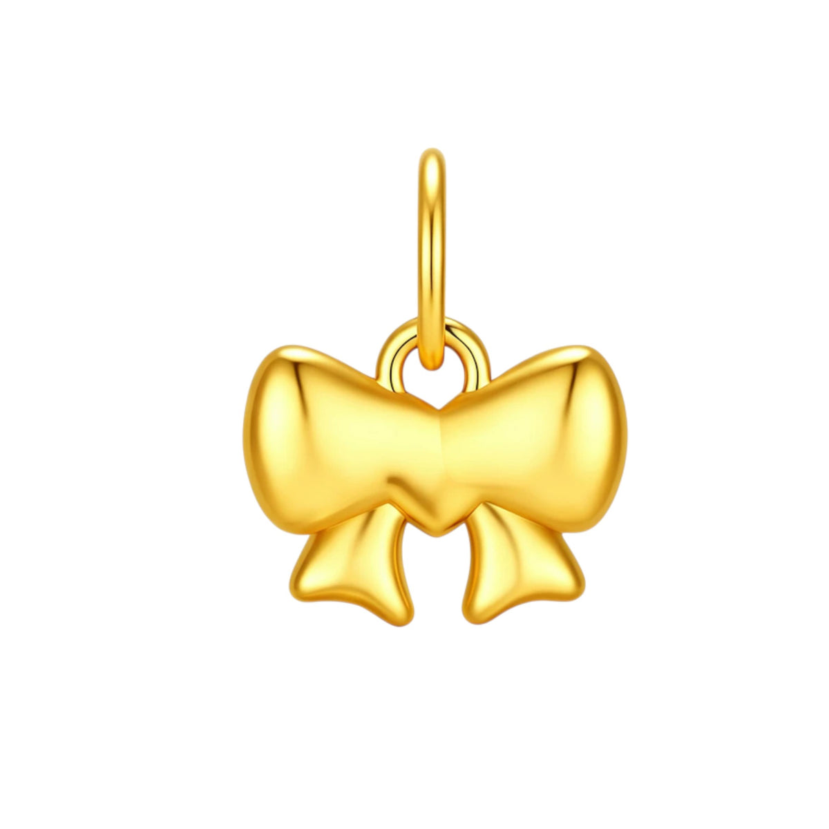 24k 999 Gold Diamond Crown Heart Key Butterfly Charm