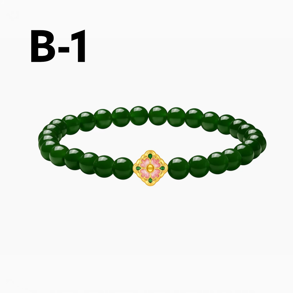 24k Gold Gourd Beads Blessing Charm Jade Bracelet D.I.Y Making Kit