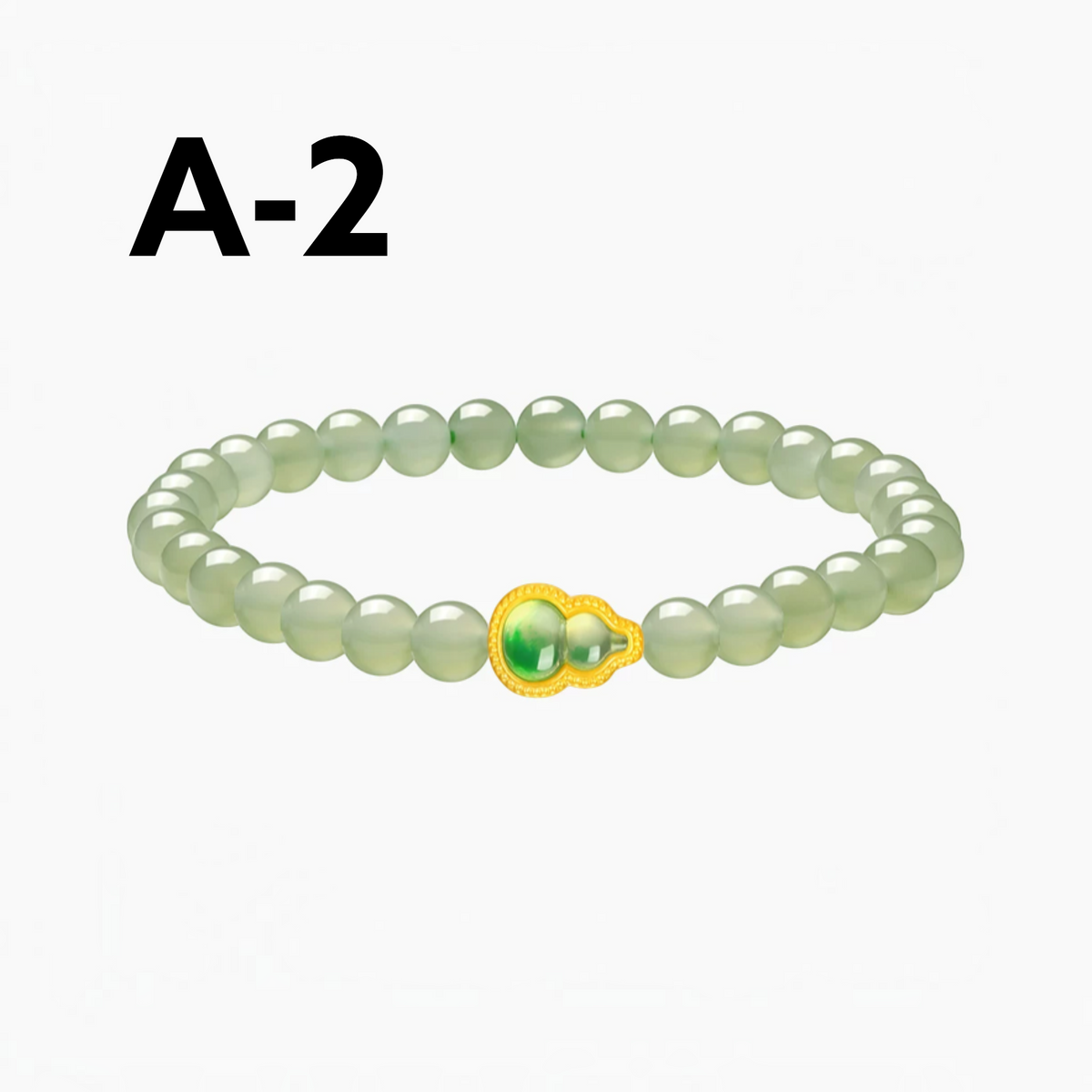 24k Gold Gourd Beads Blessing Charm Jade Bracelet D.I.Y Making Kit
