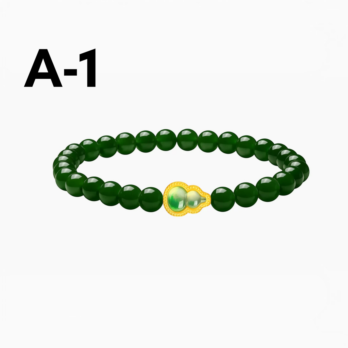 24k Gold Gourd Beads Blessing Charm Jade Bracelet D.I.Y Making Kit