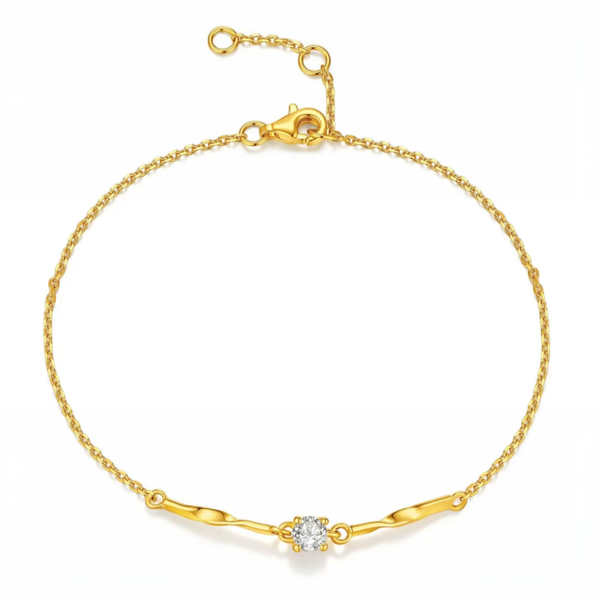 24K Gold Minimal Style Charm Bracelet
