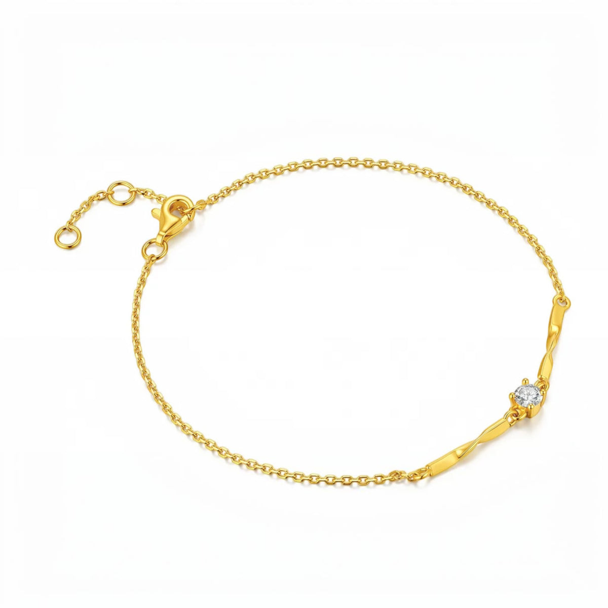 24K Gold Minimal Style Charm Bracelet