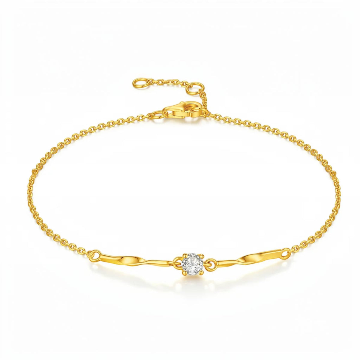 24K Gold Minimal Style Charm Bracelet