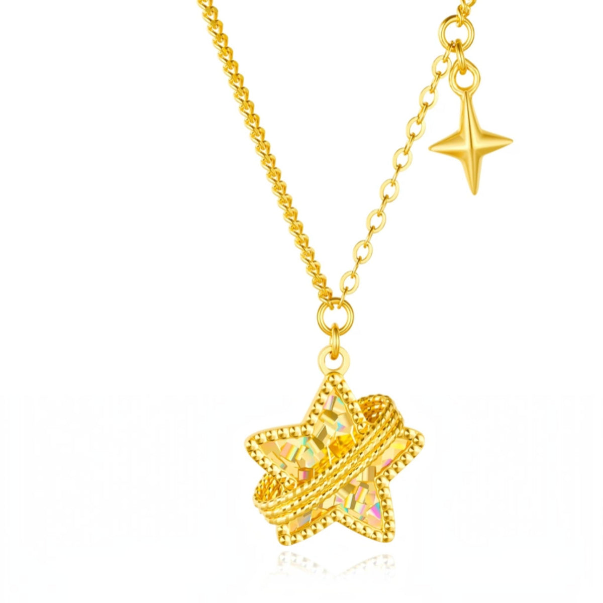 24K Gold Star Charms Necklace