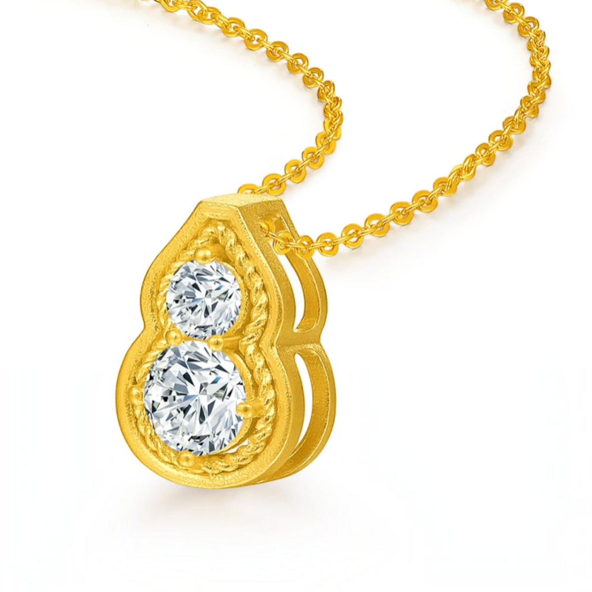 24K Gold Lucky Gourd Charm Pendant