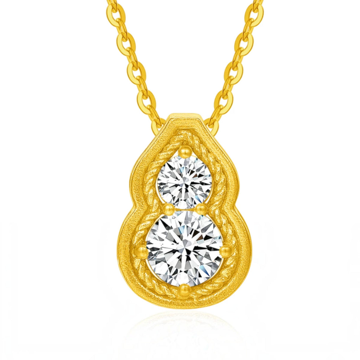 24K Gold Lucky Gourd Charm Pendant