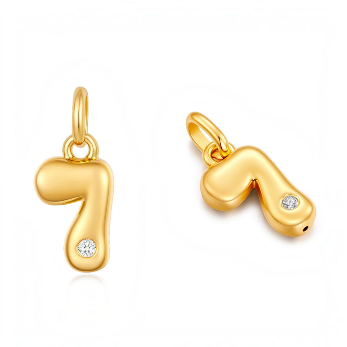 18K Gold Number Charm Pendant Special Event Gift Birthday