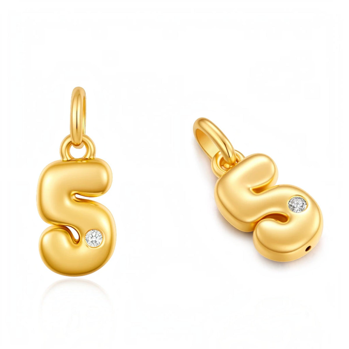 18K Gold Number Charm Pendant Special Event Gift Birthday