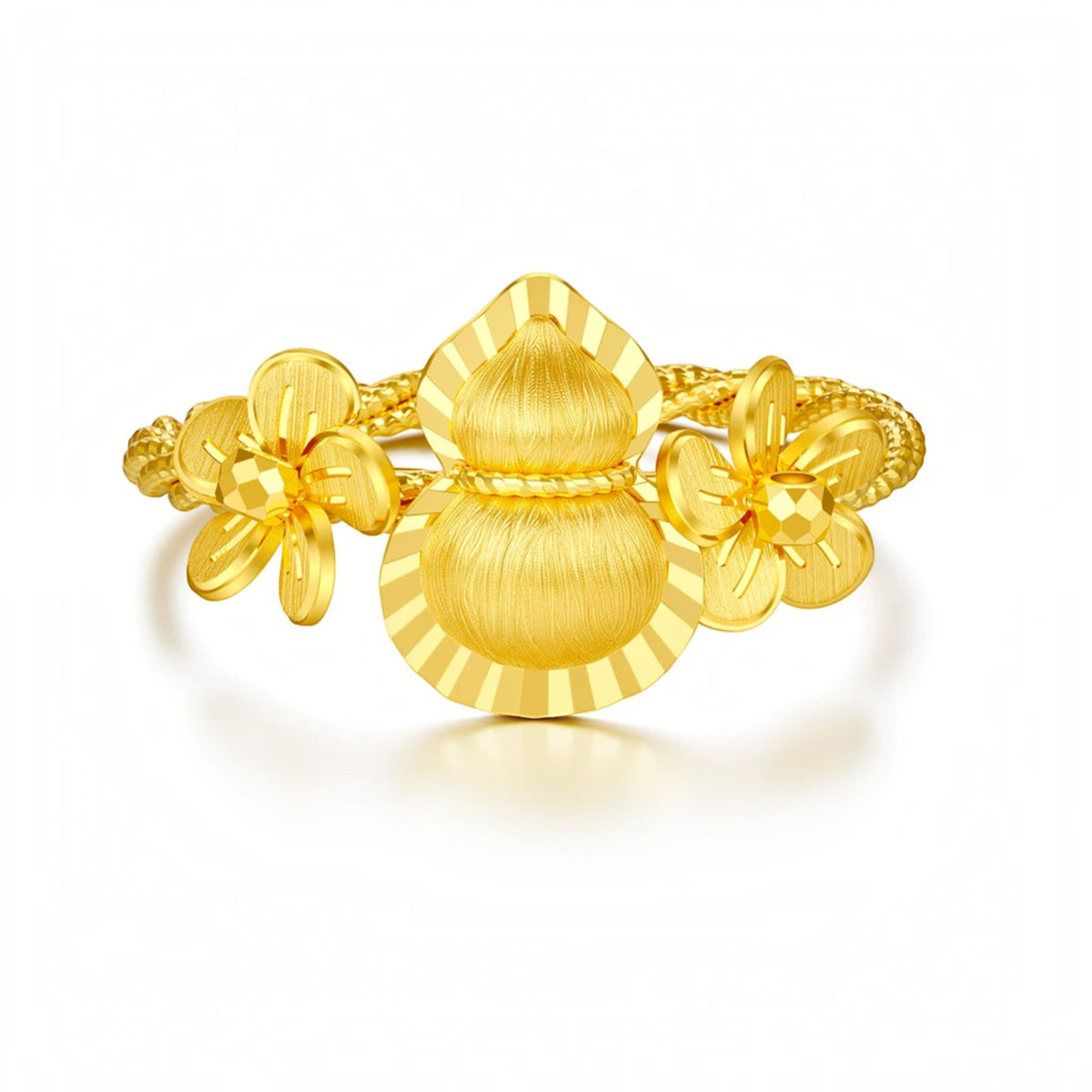 Genuine 24K Gold Gourd Twist Band Ring