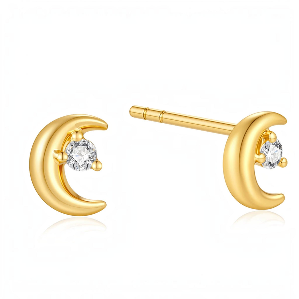 18K Gold Minimal Stud Dangle Earrings