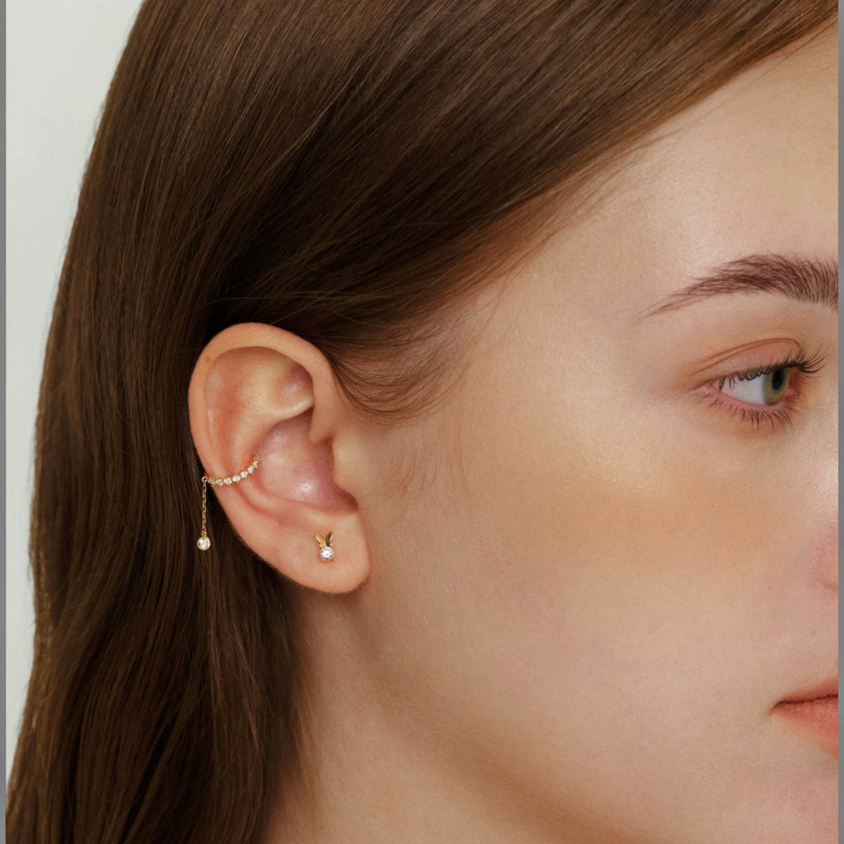 18K Gold Minimal Stud Dangle Earrings