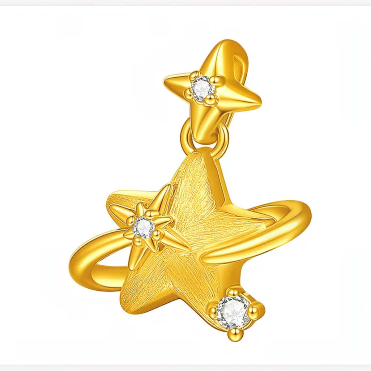 24K Gold Galaxy Star Charm Pendant