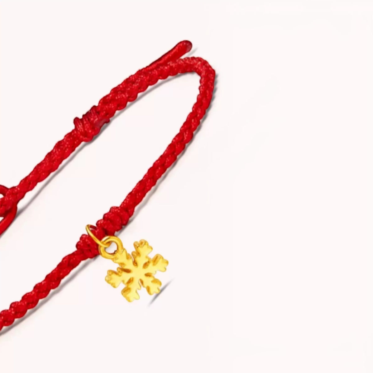 24k 999 Christmas Snowflake Mini Charm Holiday Gift Cord Adjustable Bracelet