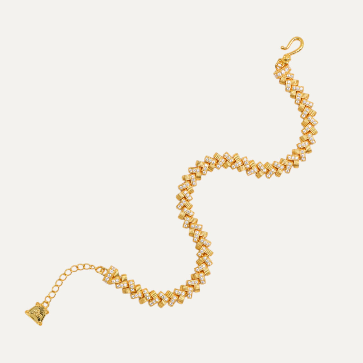 18k Fine Gold Wide Zircon Fashion Bracelet