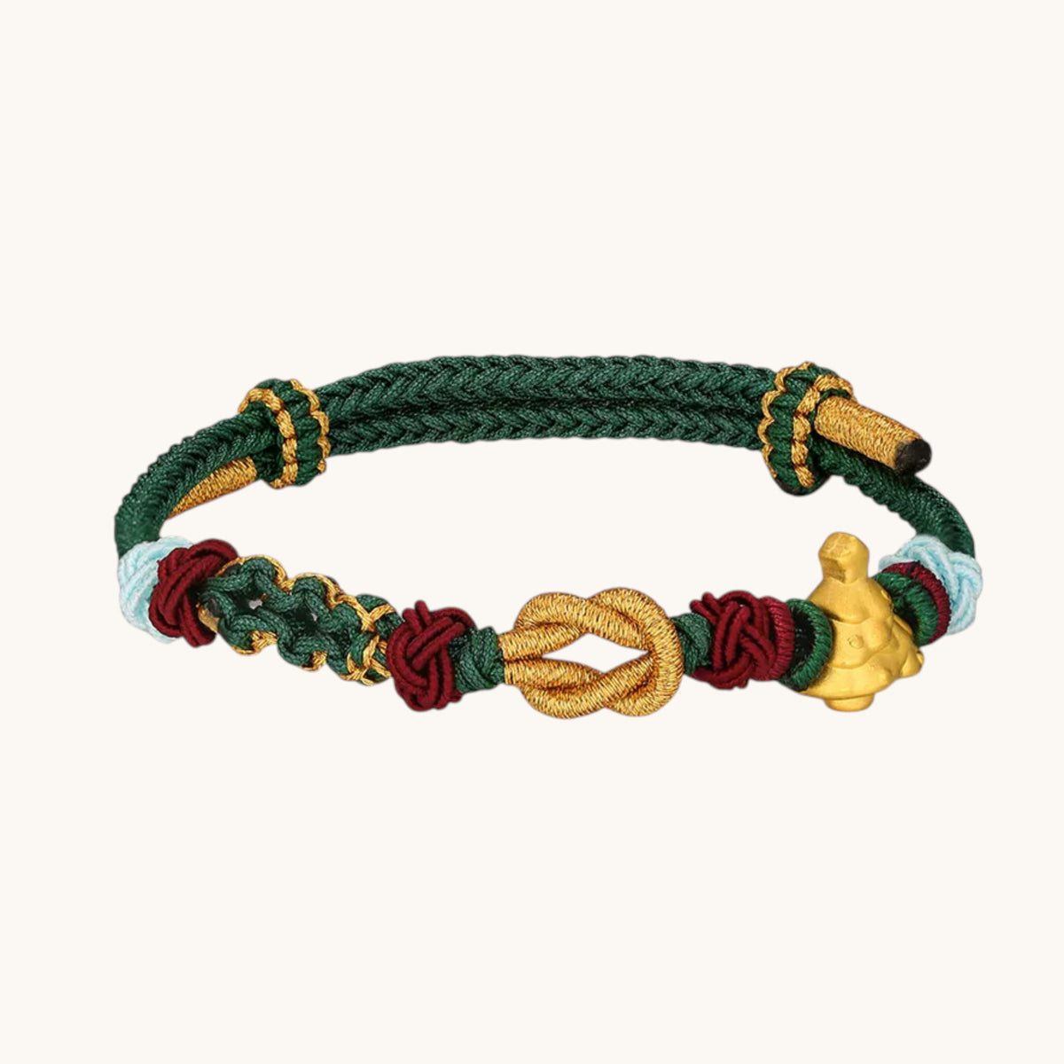 24k 999 Gold Christmas Tree Charm Woven Bracelet Holiday Gift