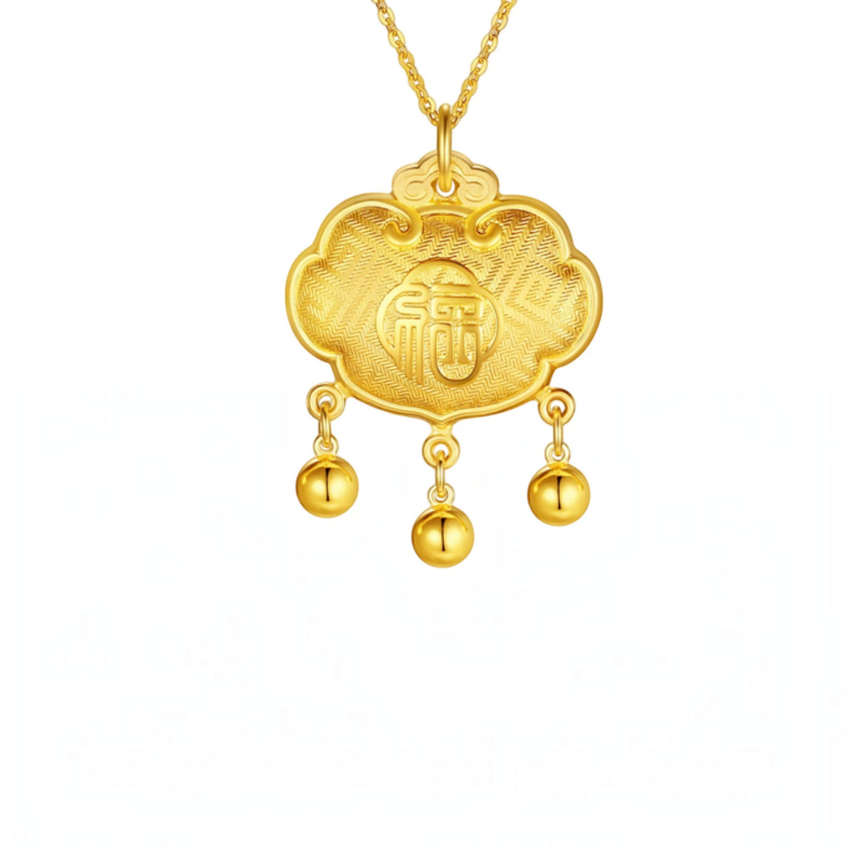 999 24K Gold Chinese Zodiac Sheep Goat Lock Bag Pendant Charm