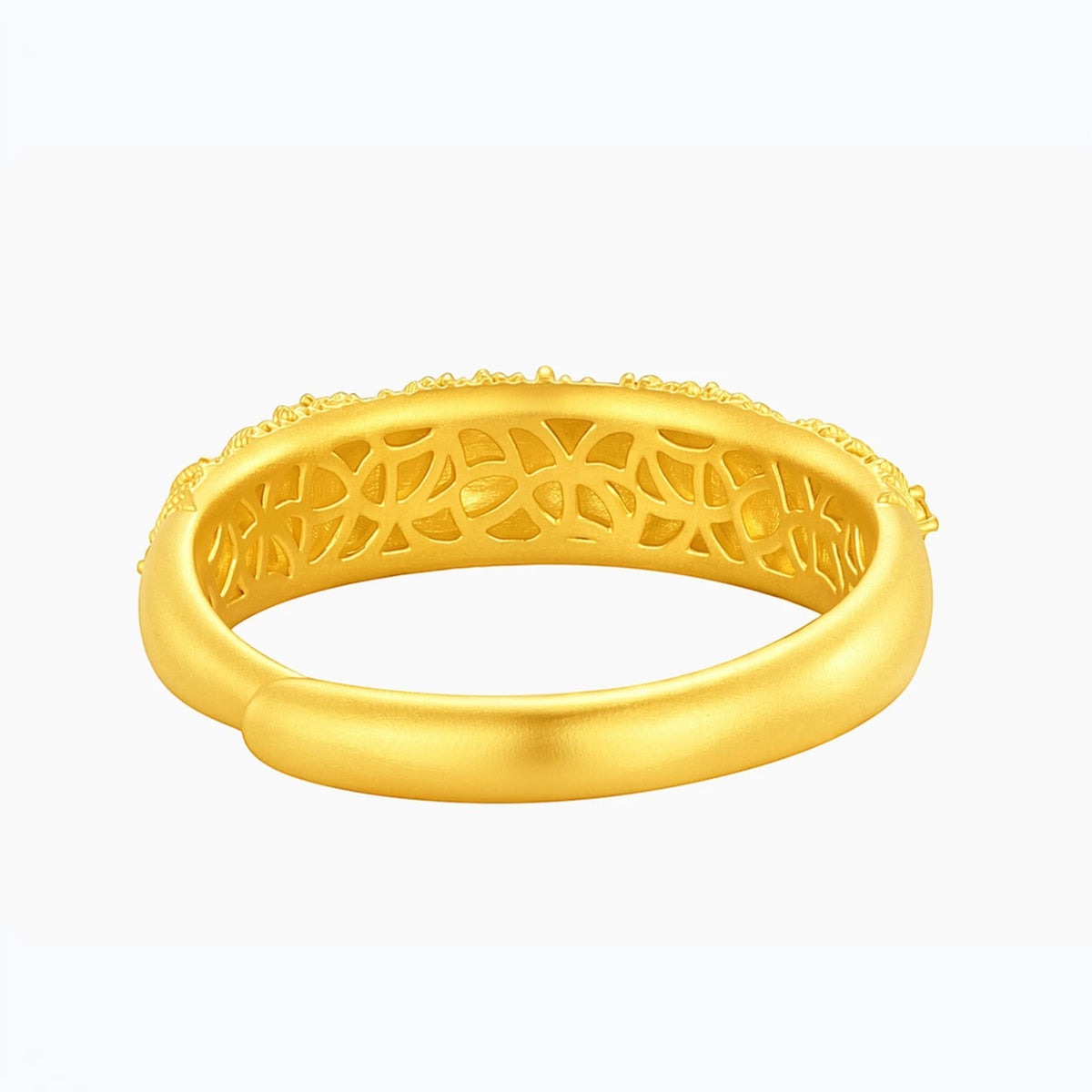 24K Gold Diamond Adjustable Opening Ring