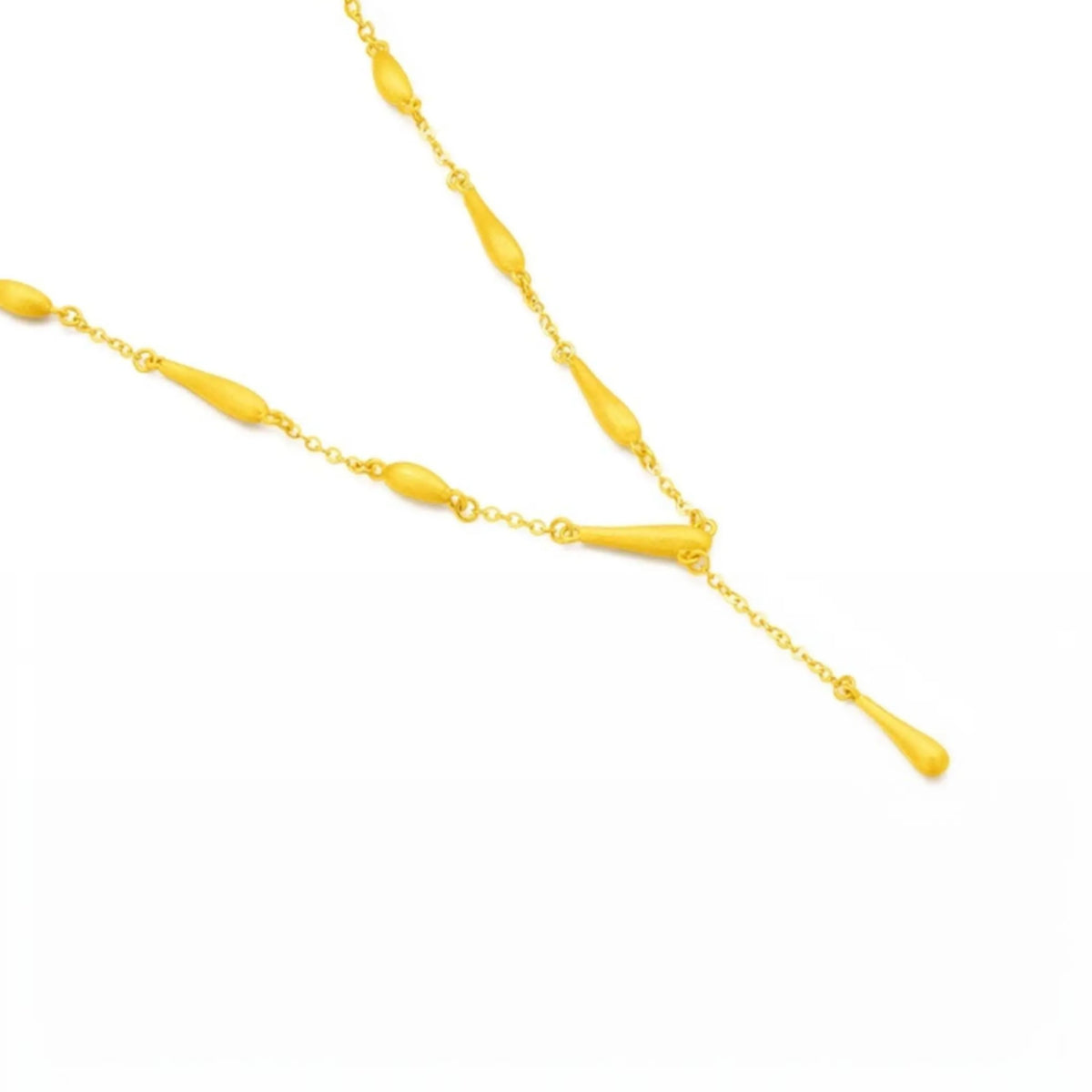 24K Gold Water Drop Charms Necklace