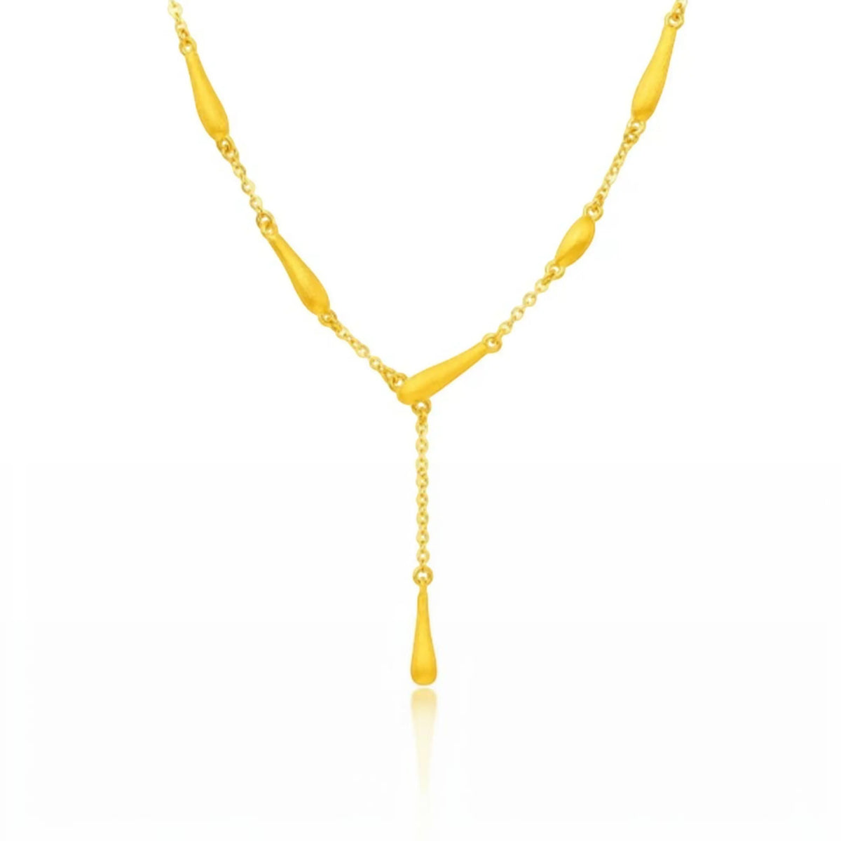 24K Gold Water Drop Charms Necklace