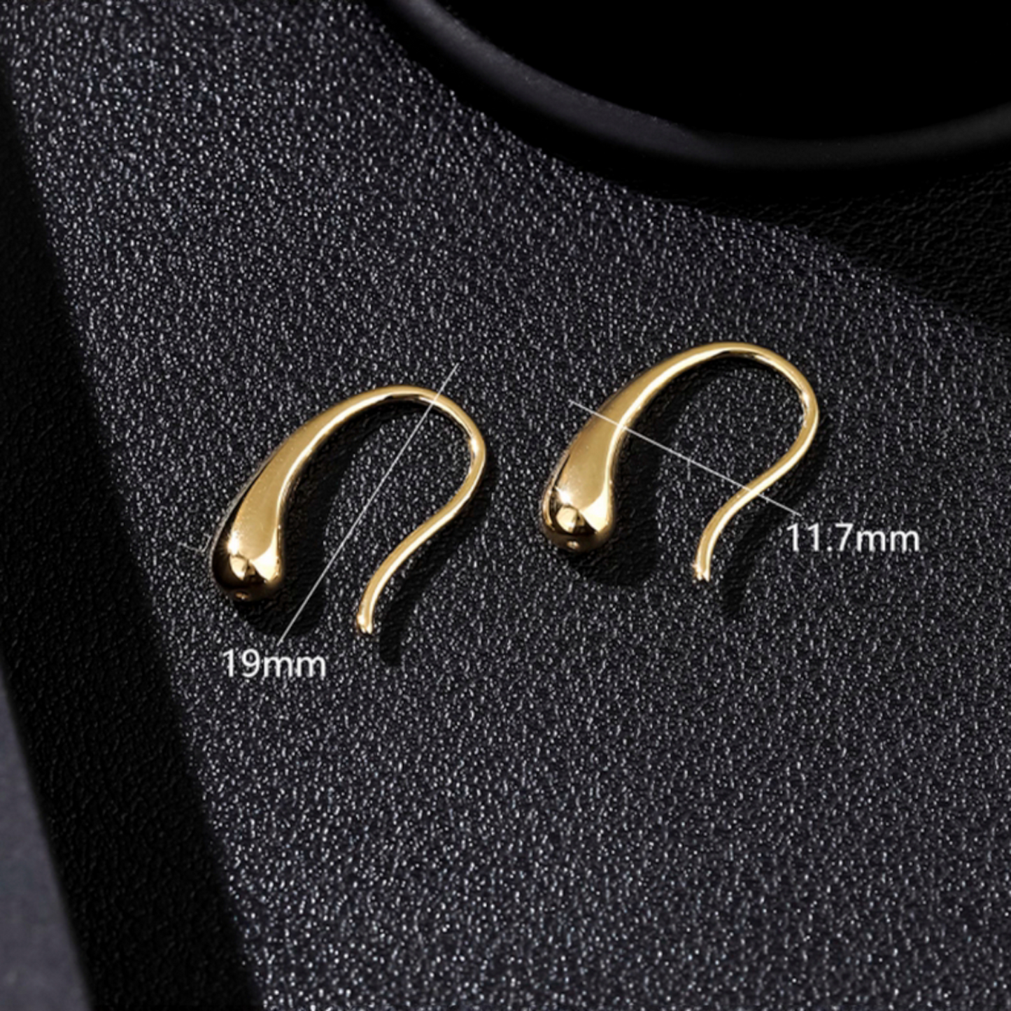 18K Gold Unique and Trendy Prince Rupert's drop Teardrop U-Shaped Hooks Earrings