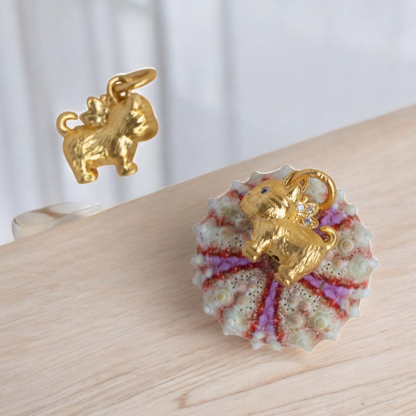 24K 999 Pure Gold Cute Kitten Cat Moissanite Pendant