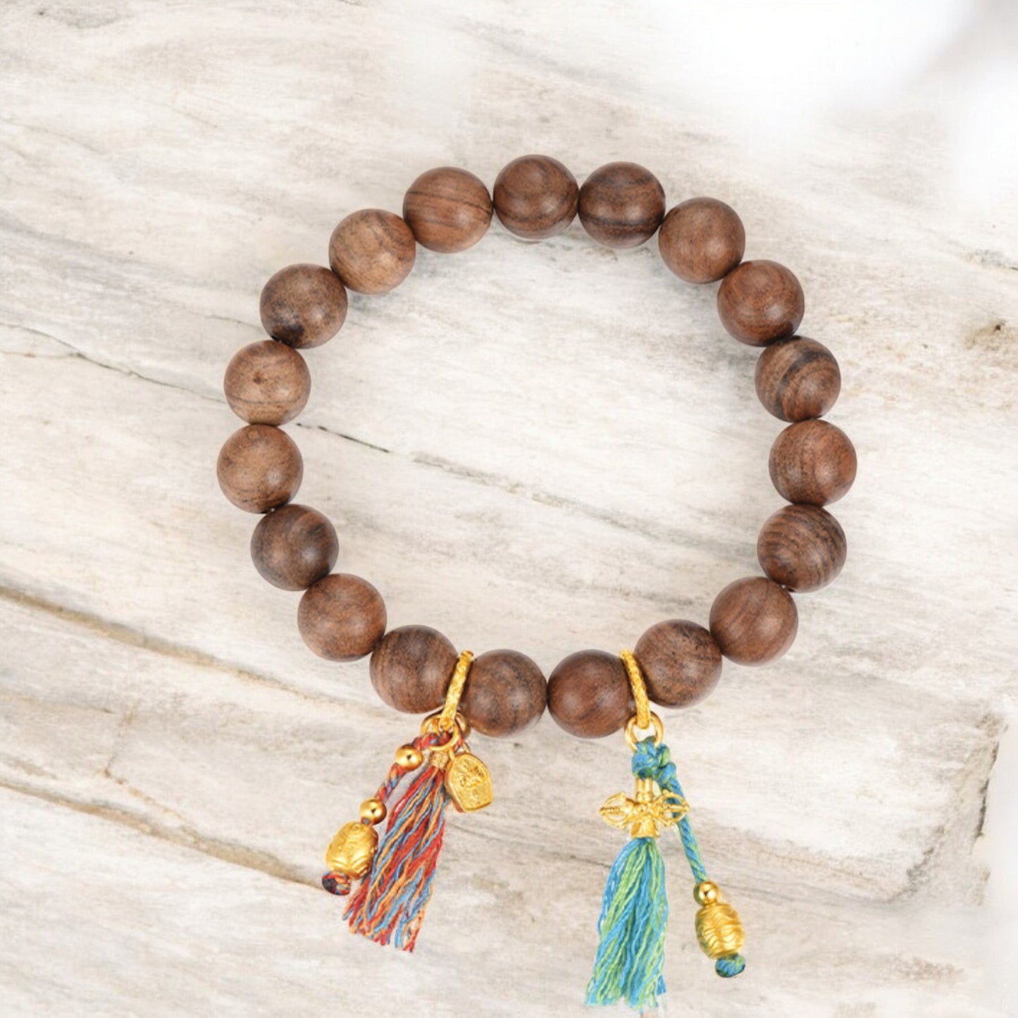 24k Pure 999 Gold Tibetan Da Lok Dzi Bead Style Charm Accessories Pendant