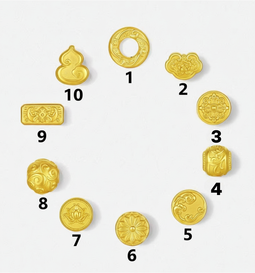 24K 5G 999 Gold Flower Gourd Lucky Cloud Charm Rope Adjustable Bracelet