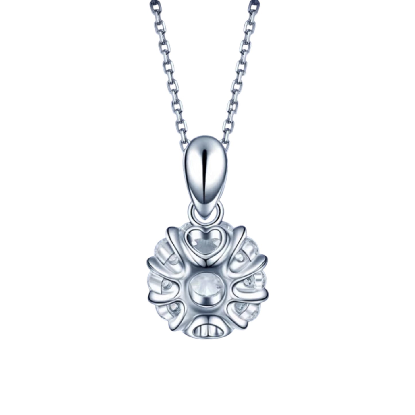 18K White Gold Minimal Diamond Wedding Bridal Stud Earrings and Necklace
