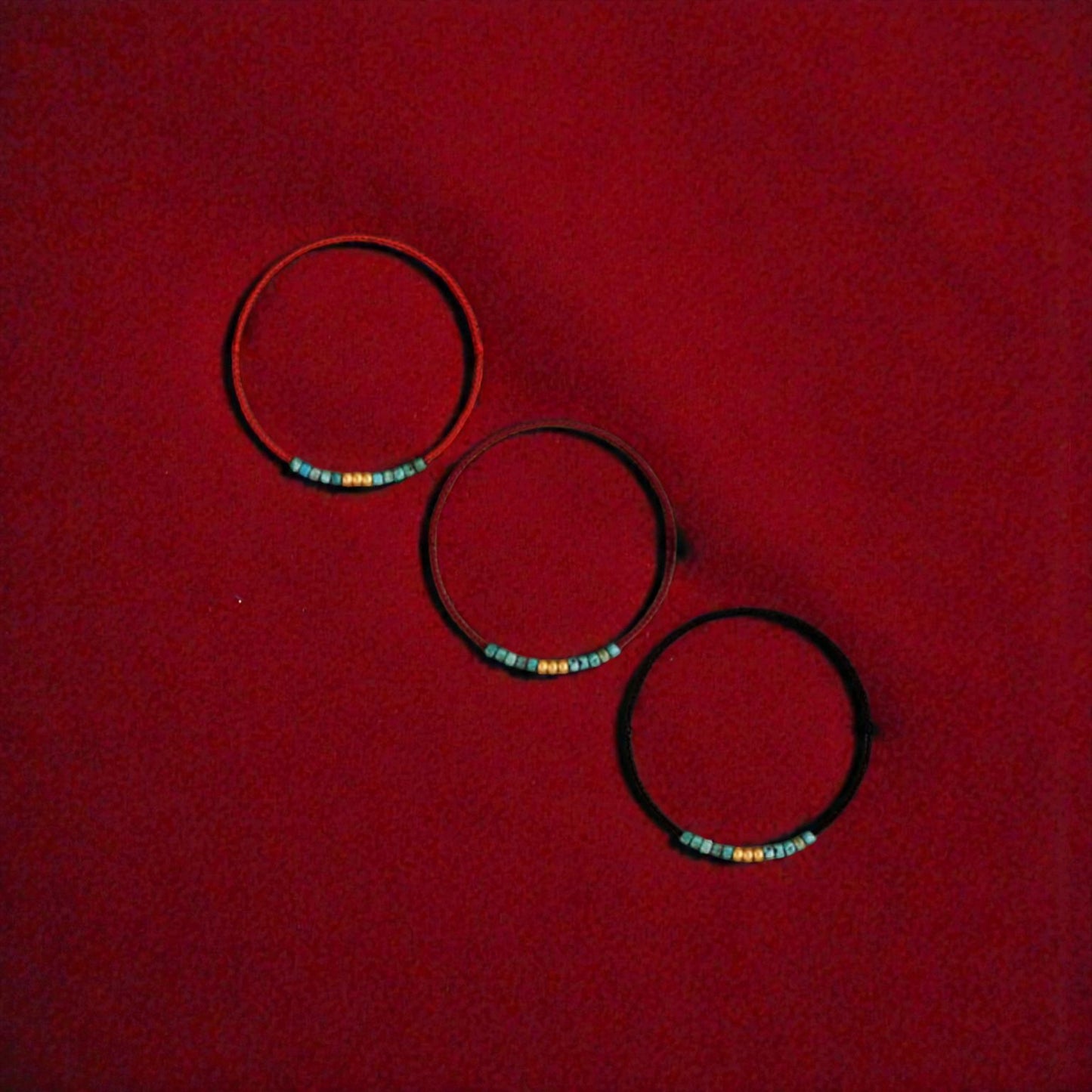 24k 999 Gold Beads Turquoise Fine Red Rope Bracelet and Anklet for Men and Women