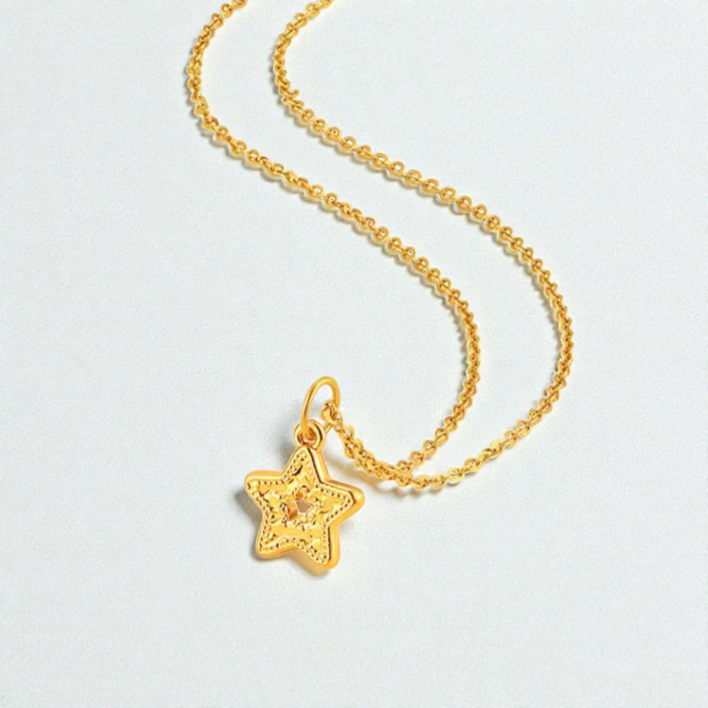 24k 999 5D Hard Gold Mini Gourd Clover Star and Butterfly Charm Pendant