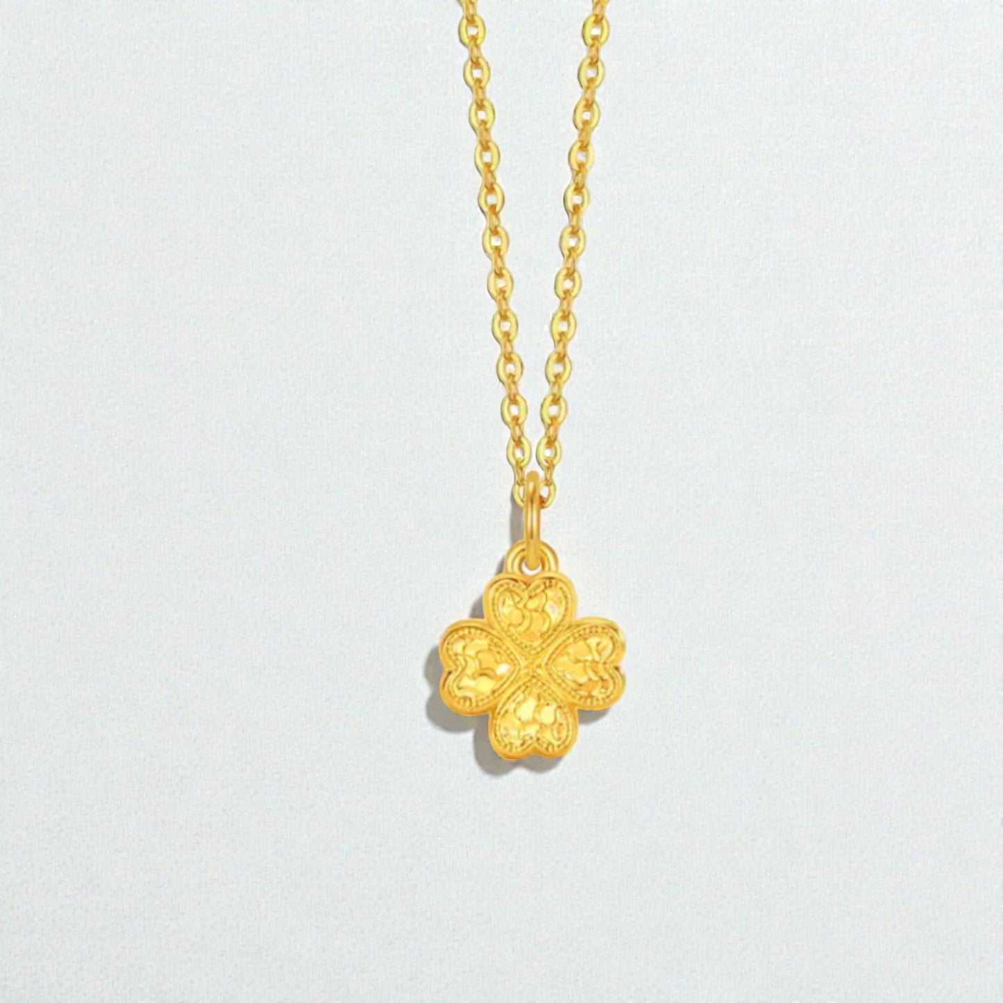 24k 999 5D Hard Gold Mini Gourd Clover Star and Butterfly Charm Pendant