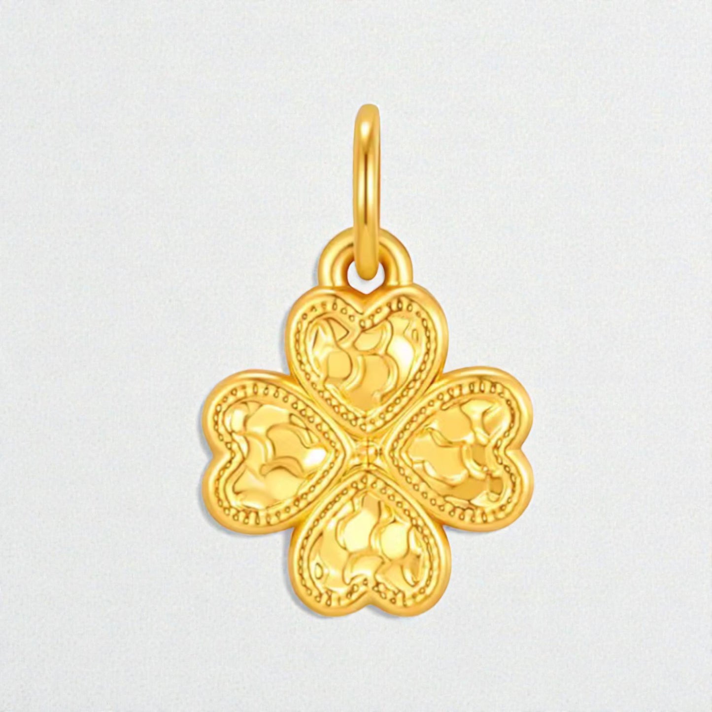 24k 999 5D Hard Gold Mini Gourd Clover Star and Butterfly Charm Pendant