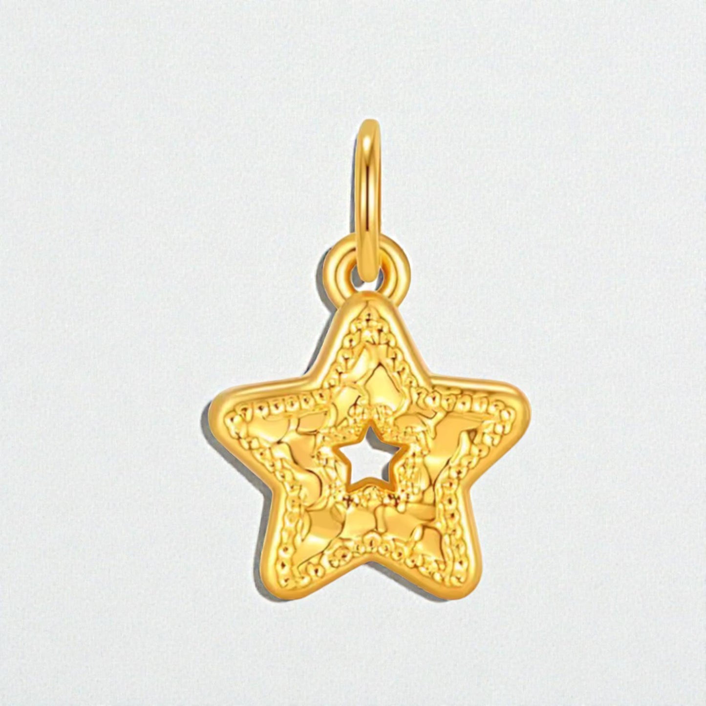 24k 999 5D Hard Gold Mini Gourd Clover Star and Butterfly Charm Pendant