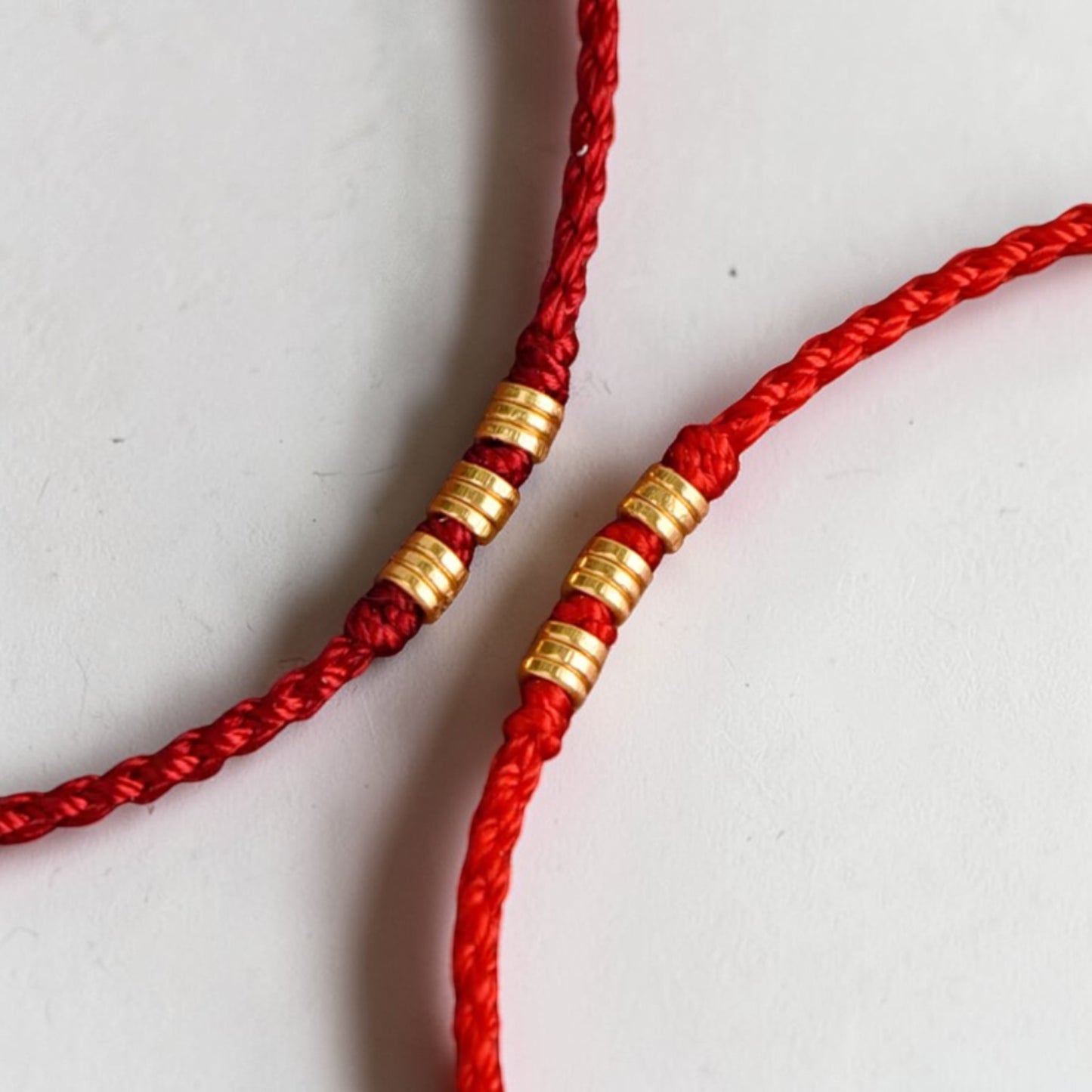 24k Solid 999 Gold Minimal Mini Beads Woven Bracelet