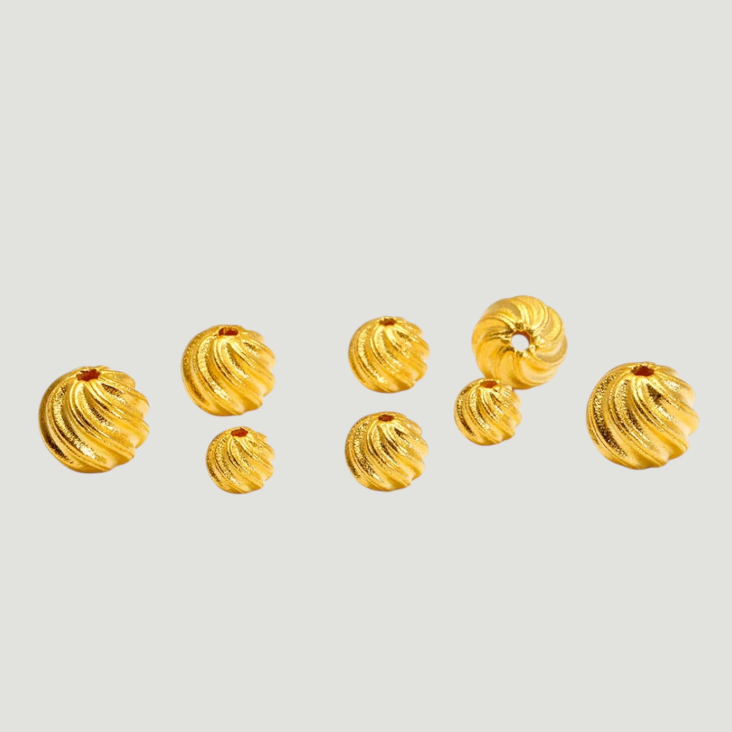 24k Gold D.I.Y Pattern Bead Charm Spacer Jewelry Making